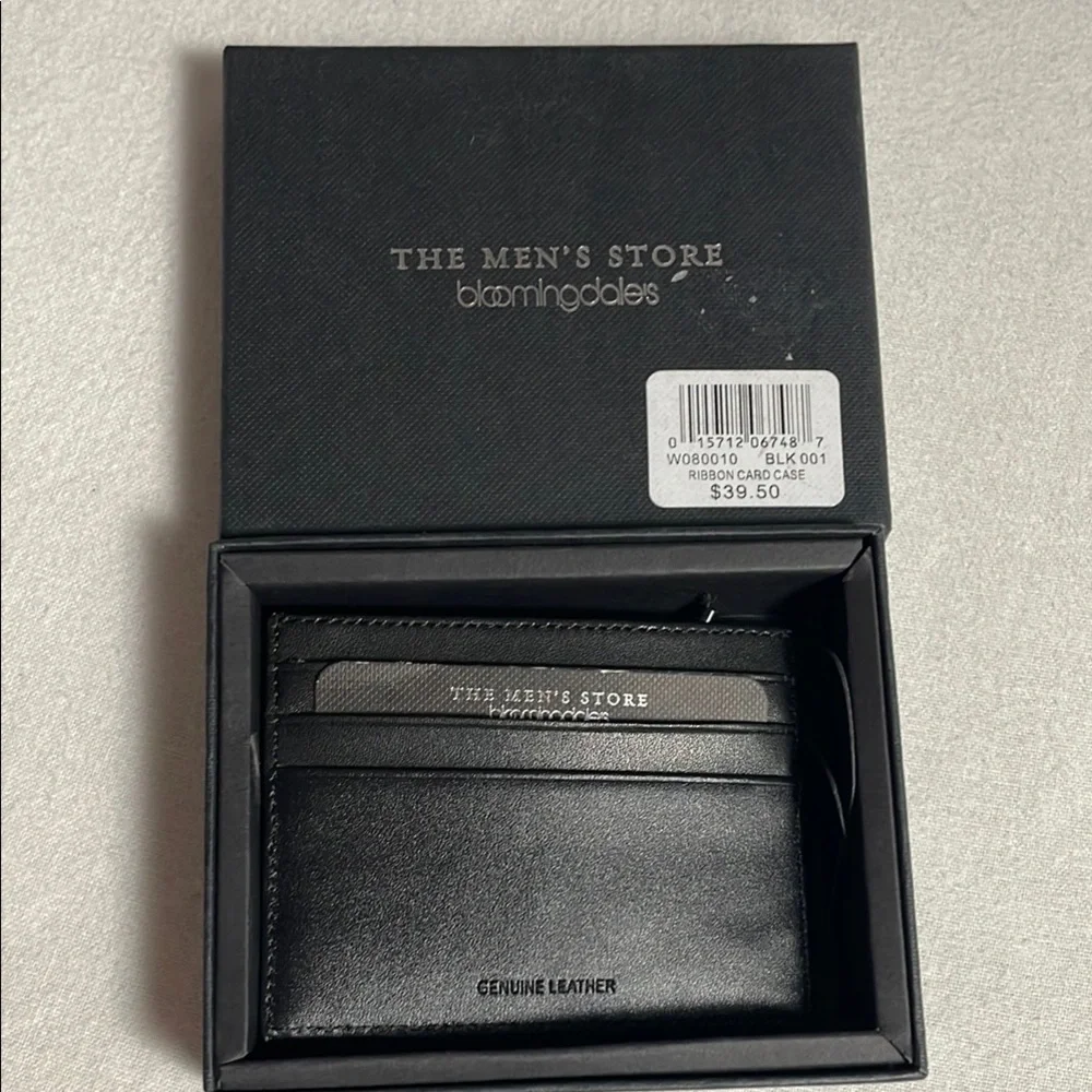Bloomingdale's Black Leather Card Case NWT